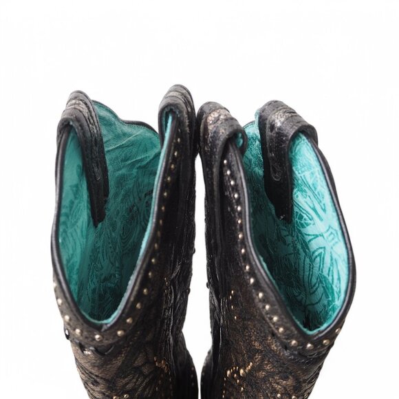 Corral Black and Gold Heeled Boots - Picture 10 of 10